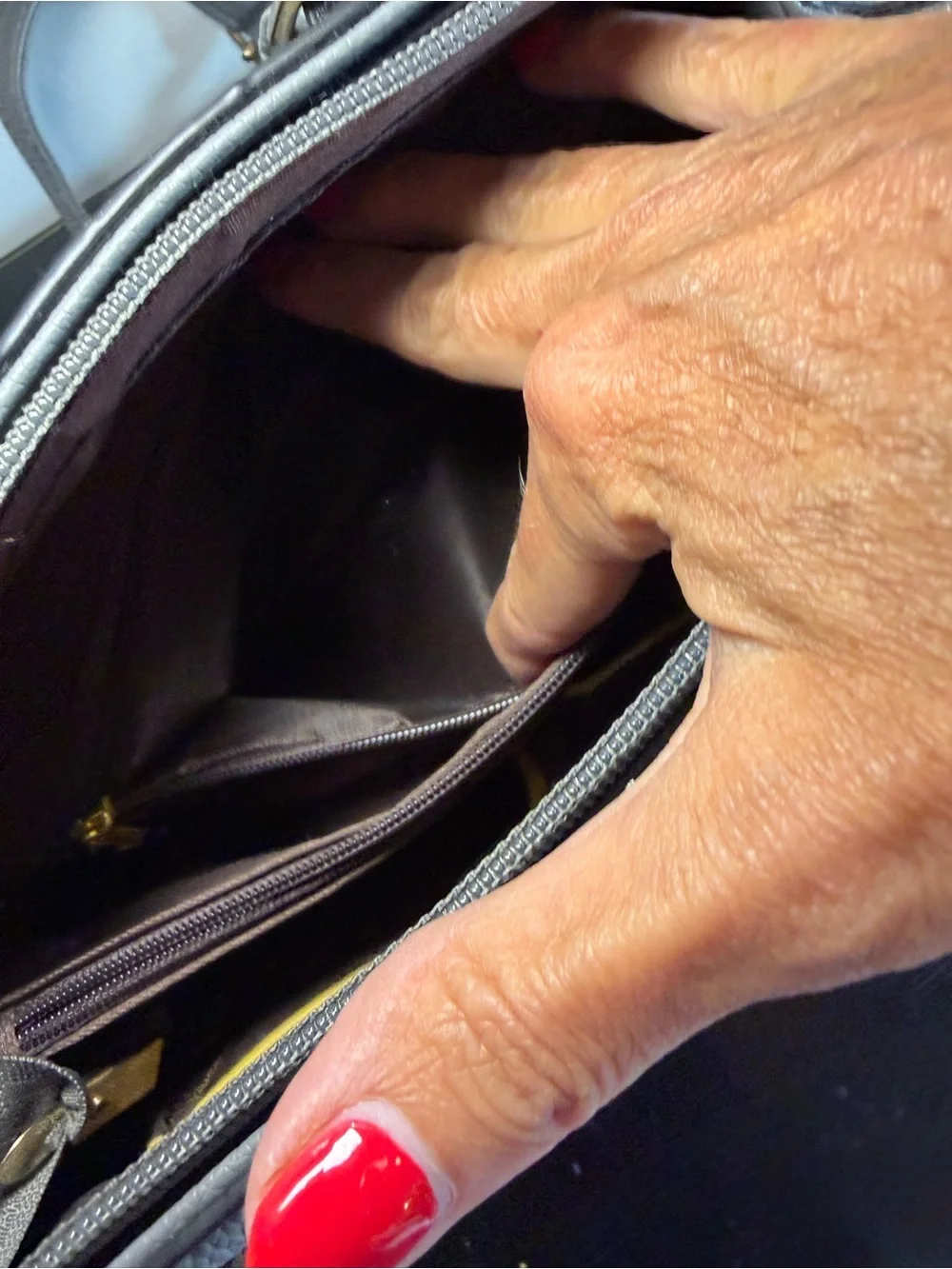 Michael Kors Gray Perforated Leather Satchel with Gold Hardware